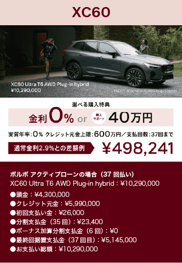 選べる購入特典の対象モデル｜XC60